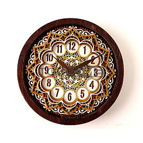 Đồng hồ gỗ để bàn phong cách nghệ thuật – Xếp Lớp 3D độc đáo