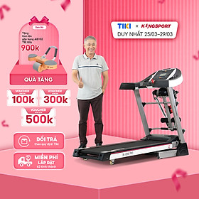 Máy chạy bộ tại nhà Kingsport BK-8000 Pro đa năng có chức nâng dốc tự động, kèm theo đai massage và thanh gập bụng