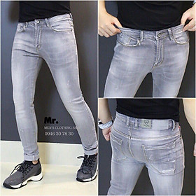 Quần Jean Nam Bạc mẫu trơn năm 2021 thịnh hành King168 ML5678C