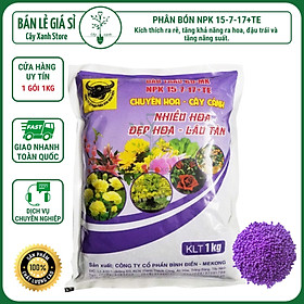 Phân Bón Đầu Trâu NPK 1KG Chuyên Cho Hoa, Cây Cảnh 15-7-17+TE