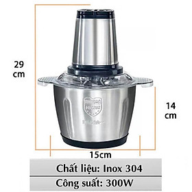 Máy xay thịt, máy xay cầm tay đa năng 2 lít công suất lớn cối inox 304 cao cấp