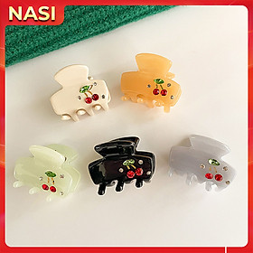 Kẹp tóc nữ hàn quốc KC11 NASI hình quả cherry nhỏ xinh dễ thương kẹp càng cua chất liệu cao cấp bền đẹp