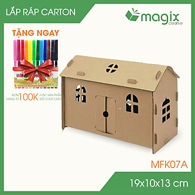 MFK07A -19x10x13 cm - Mô hình ngôi nhà lắp ráp từ bìa carton cao cấp, nhà giấy carton mini sáng tạo