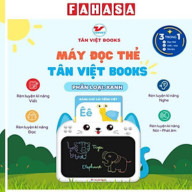 Sách - Máy Đọc Thẻ Tân Việt Book 3 Trong 1 - Song Ngữ Anh-Việt - Màu Xanh