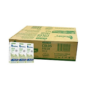 [Date T7/2024] - Thùng Sữa non tươi VitaDairy Colos Fresh Milk 180ml x 3 (24 hộp x 180ml)