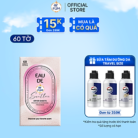 Giấy Thơm Arfum Dùng Cho Máy Sấy Làm Mềm Vải Và Chống Tĩnh Điện , Khử Mùi Tủ Giày, Tủ Quần Áo (60 Tờ/ Hộp)