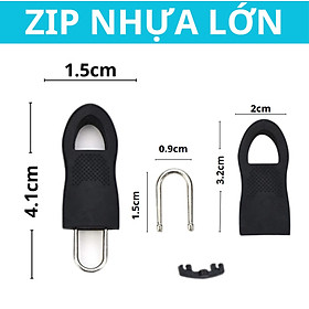 Móc khóa zip kéo Đầu dây khóa kéo kim loại đồng đen thay thế cho balo túi xách vali áo khoác quần Legaxi