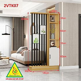 Tủ kệ trang trí kiêm vách ngăn phòng khách , nhà bếp 2VTK07 - Nội thất lắp ráp Viendong Adv