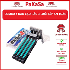 Combo 4 Cây Dao Cạo Râu 3 Lưỡi Kép - Hàng chính hãng