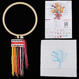 Embroidery Starter Kit with Flower Pattern DIY Cross Stitch Crafts Flower 1