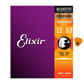 Hình ảnh Elixir 16052 - Dây Đàn Acoustic Guitar Cỡ 12 (.012-.053) Phosphor Bronze Strings Light - Hãng phân phối chính thức (Bộ Dây Ghi-ta phủ lớp Nanoweb cao cấp - Kèm Móng Gảy DreamMaker