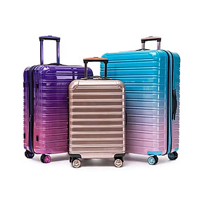 Vali Nhựa Carbon PC NiceVilla Khóa kéo Đôi Mở Rộng Chống Vỡ Size 20 & 24 & 28 Inch