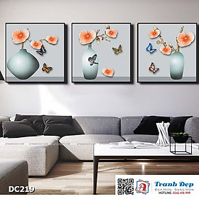 Mua Bộ 3 tranh canvas treo tường Decor Bình hoa nghệ thuật - DC219