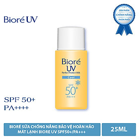 Bioré Sữa Chống Nắng Bảo Vệ Hoàn Hảo MÁT LẠNH Biore UV SPF50+/PA+++ 25ML