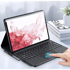 Bao da danh cho Samsung Galaxy Tab S9, Tab S9 Plus , Tab S9 Fe , Tab S9 Fe Plus kèm bàn phím bluetooth có bàn di chuột TouchPad hiệu Dux Ducis - Hàng Chính Hãng