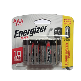 Pin Max 8 + 4 Viên Energizer E92 BP8+4 AAA