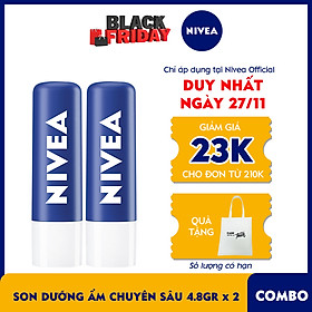Combo 2 Son Dưỡng Ẩm Chuyên Sâu NIVEA Original Care (4.8G) - 85061