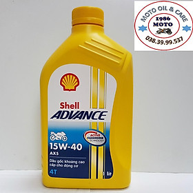 Dầu Nhớt Xe Số 1L Dành cho Shell Advance AX5 4T 15W40 - Nhớt Xe Máy