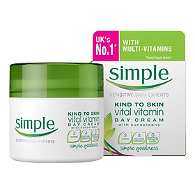 Kem Dưỡng Ẩm Cho Da Ban Ngày Simple Kind To Skin Vital Vitamin Day Cream SPF15 Uva/Uvb (50ml)