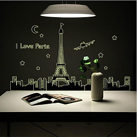 Decal trang trí tường - I LOVE PARIS - DẠ QUANG