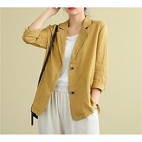 Áo khoác vest blazer nữ phong cách hàn quốc 2 túi chất đũi xước cao cấp ( mã SP11)