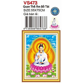 Mua Tranh đính đá quan thế âm bồ tát VS473 - 76 x 60 cm - chưa đính