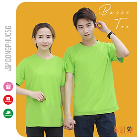 Áo thun trơn màu xanh chuối phông unisex basic nam nữ cổ tròn thun cotton 4 chiều mềm mịn ATTXC | SG