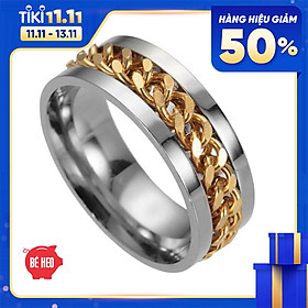 Nhẫn nam titanium vòng xoay không đen không gỉ BHN77