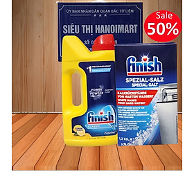 Bột rửa bát Finish 2.5kg + Muối Finish 1.2kg - Bột 1kg + muối 1.2kg - sử dụng dùng Cho Máy rửa bát