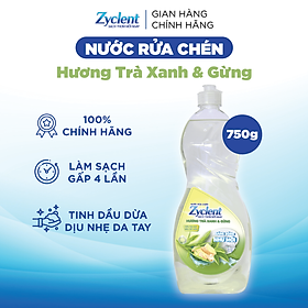 NƯỚC RỬA CHÉN ZYCLENT TRÀ XANH & GỪNG - 750G