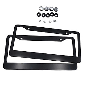 2pcs Universal Auto Stainless Steel Racing License Plate Frame Guard Cover