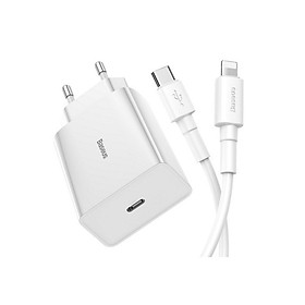 Mua Bộ cốc cáp sạc TypeC to Lightning Baseus TC-012PD hỗ trợ sạc nhanh PD 18W cho IP/IPAD (Trắng) HÀNG CHÍNH HÃNG
