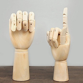 2x Wooden Jointed Mannequin Hands Sculpture Children Right Hand Model Sketching Drawing Hand