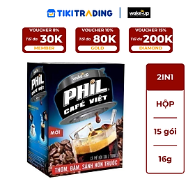 Cà phê hòa tan 2 trong 1 Phil café Việt - 15gói x 16g Hộp