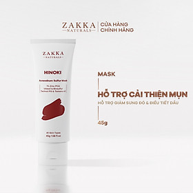 Mặt Nạ Hinoki Zakka Naturals hỗ trợ kiểm soát bã nhờn & cải thiện mụn Hinoki Acnesebum Sulfur Mask 45g
