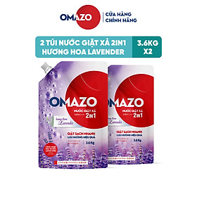 Combo 2 Túi Nước Giặt Xả Omazo Đậm Đặc Hương Lavender (3.6kg x2)