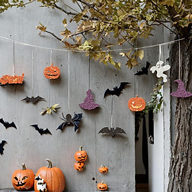 Halloween Banner Party Decorations Hanging Paper Garland Home Wall Ornaments
