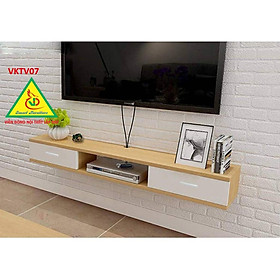 Kệ ti vi treo tường 2 ngăn kéo vktv07 - nội thất lắp ráp