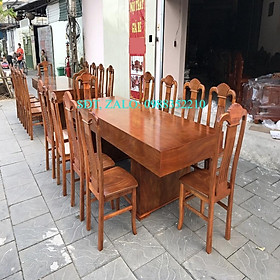 Mua Bộ Bàn Ghế Ăn 10 Ghế Xẻ Quạt Gỗ Cẩm Vàng