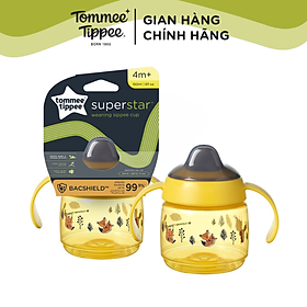 Bình tập uống nước có vòi mút kháng khuẩn chống tràn, chống sặc cho bé Tommee Tippee SuperStar, 190ml – Vàng