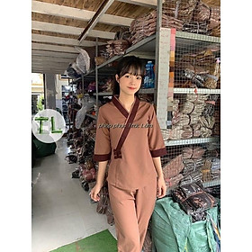 ĐỒ LAM ĐI CHÙA # ĐỒ ĐI CHÙA # PHÁP PHỤC PHẬT GIÁO #3 nút kate