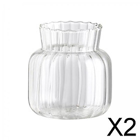 2x Clear Glass Flower Vase Stem Plant Glass Table Flower Display Decor 7.5x8.5cm