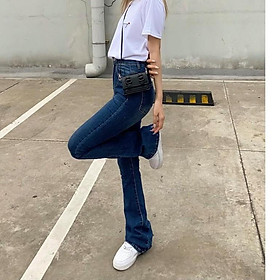 Quần Jean Ống Loe SOfM WEAR Cạp Cao Dài 106-108cm