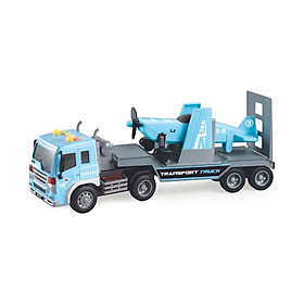 Đồ Chơi VECTO Xe Tải Chở Máy Bay Thể Thao  Có Đèn Và Âm Thanh Xanh VT571J/BL