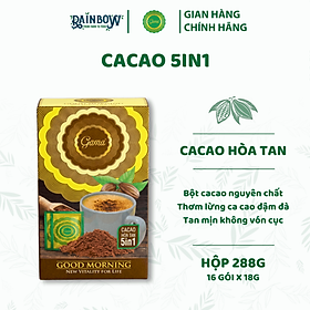 GAMA - Cacao nguyên chất hòa tan 5in1 - Hộp 288g (16 gói x 18g)