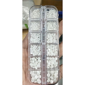 Trai nửa gắn móng mix 12 màu, trân châu chân lưới mix màu