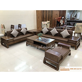 Bộ bàn ghế phòng khách sofa 2 văng lớn gỗ sồi G003 - Đồ Gỗ Mạnh Hùng