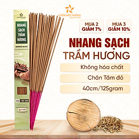 Nhang sạch trầm hương Thiên Mộc Hương loại 8 năm tích trầm, ít khói, mùi thơm nhẹ dịu, 40cm