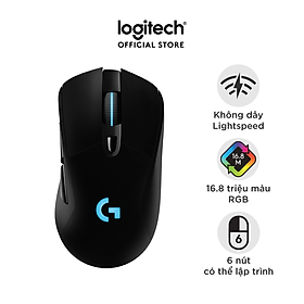 Chuột game không dây Lightspeed RGB Logitech G703 - Cảm biến Hero 25k, tương thích PowerPlay, nhẹ 95g+10g cân tùy chỉnh, pin 60h, PC/Mac - Hàng chính hãng