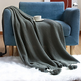 Mua Chăn Đan Len Dệt Sợi Đính Tua Rua Trang Trí Ghế Sofa Giường Ngủ Bắc Âu